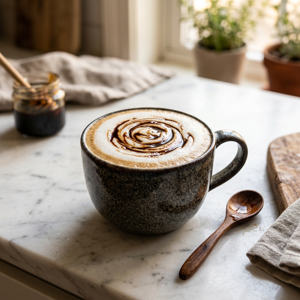 Melasse Milch Getränk Frühstück Energie